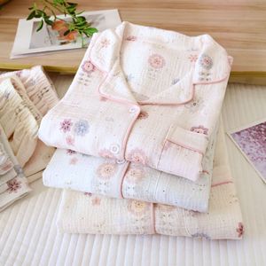 Conjunto de Pijama de Algodón 100% de Alta Calidad, Manga Larga, Cuello Camisero, Ropa de Dormir Transpirable <span class=keywords><strong>para</strong></span> Mujer, Estilo Old Money - Product Image 5