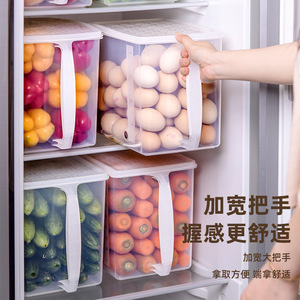 Boîte de rangement alimentaire rectangulaire Xi Tianlong avec poignée pour réfrigérateur, organisateur de cuisine en plastique de qualité alimentaire avec couvercle - Product Image 1
