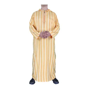 Stile di lusso Abaya musulmano a buon mercato Sudanese Thobe Abaya con cappuccio disegni Thobe uomini adulti medio oriente marocco 72 pz