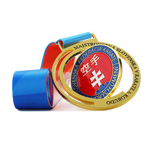 โรงงานผลิตเหรียญ OEM เหรียญกีฬาคาราเต้แบบกำหนดเอง เหรียญโลหะผสมสังกะสี เทควันโด คาราเต้ จีตคุนโด เหรียญหมุนได้ 360 องศา - Product Image 3