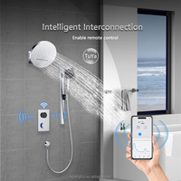Solutions de douche OEM ODM, Robinet de douche thermostatique de haute qualité avec commande via application WiFi, Ensemble de robinetterie de douche à 2 sorties d'eau avec système de contrôle