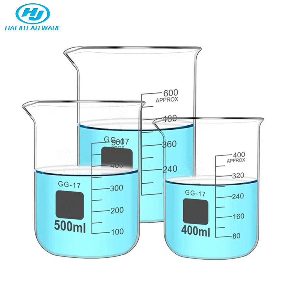 Suministros de laboratorio de cristal de vidrio de vaso de precipitados con graduación