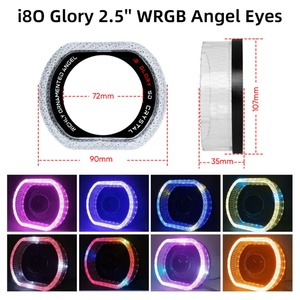 RGB SANVI New Model LED Angel Eyes Projector Lens White Yellow Rgb Colorful Ring Light Shrouds Car Accessories with 12V Voltage - Product Image 2