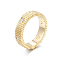 Bague en argent sterling S925 avec moissanite brossée filetée - Accessoire de niche micro-luxe de style vintage inspiré
