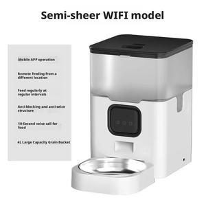 Distributore Automatico di Cibo <span class=keywords><strong>per</strong></span> Animali Domestici Smart Bianco 4L 6L con Funzione Vocale e Controllo Remoto, Alimentazione Precisa Programmata <span class=keywords><strong>per</strong></span> <span class=keywords><strong>Gatti</strong></span> e Cani - Product Image 4