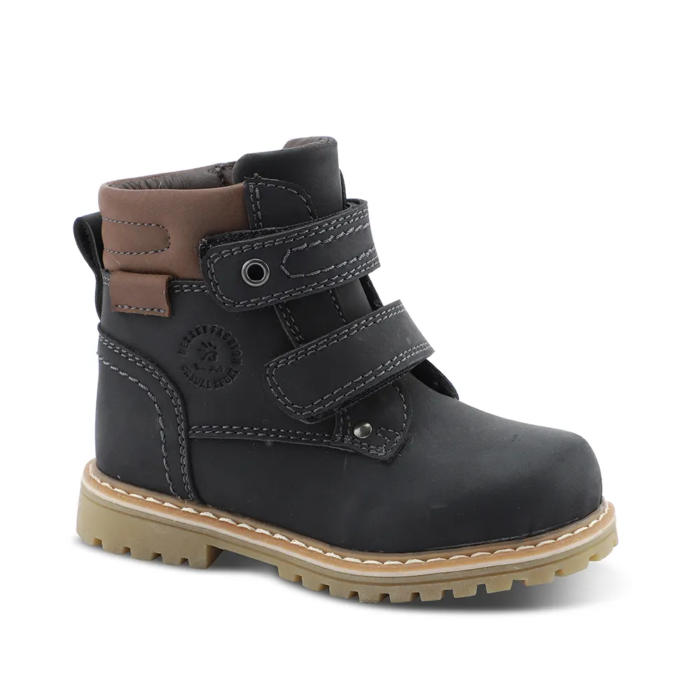 High quality winter snow leather ankle black kids boots comfortable fashion soft children boots for boys