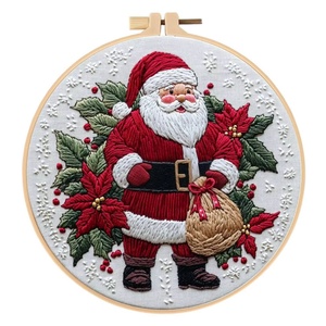 Christmas Animal <b>Embroidery</b> <b>Kit</b> Eco-Friendly Cotton Handcraft <b>Beginners</b> Cross-Stitching Shape Needlework Wall Hanging Table XIXI - Product Image 2