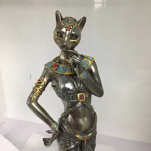 2024 Sculpture Résine Artisanat Ancienne Egypte Kitty Figurine Égyptien <span class=keywords><strong>Bastet</strong></span> Chat Déesse Résine Statue - Product Image 2