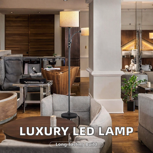 Lampe sur pied moderne de luxe, design LED, corps en fer, tissu, lumière debout, salon, hôtel, chambre à coucher, éclairage décoratif pour la maison - Product Image 2