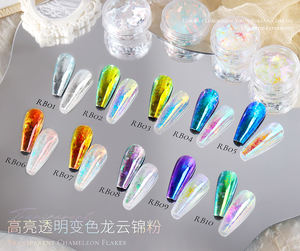 Новый тренд: прозрачные хамелеоновые хлопья с эффектом зеркала, акриловая пудра для дизайна ногтей, пигменты для французского летнего маникюра - Product Image 4