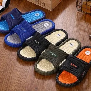 Moda Chinelo Slides Homem Masculino PVC Plataforma Massagem Casa Banheiro Chinelos Soft Home Slide Chinelos Para Homem