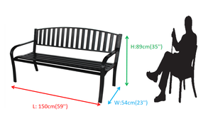 Suministro de fábrica, Banco de Metal para jardín, silla de Banco de Metal resistente para exteriores para patio trasero - Product Image 3