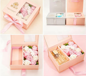 Cajas de Regalo de Flores de Lujo con Logotipo Personalizado, Cartón Corrugado, Origen Fujian, Diseño Plegable <span class=keywords><strong>para</strong></span> el Día de San Valentín y <span class=keywords><strong>Navidad</strong></span> - Product Image 3