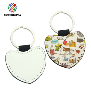 Sublimación llavero en blanco Transferencia de Calor DIY doble tamaño impreso círculo llavero PU cuero doble cara llavero personalizado DIY papá - Product Image 5