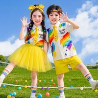 Tenue de spectacle pour enfants, costume de la Journée sportive de l'école primaire, uniforme de cheerleading, style Hong Kong, vêtements de danse mignons