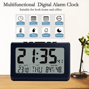 Design LED Backlight Digital Desk Clock <b>Electronic</b> Calendar Temperature Display Indoor <b>Thermometer</b> for Office - Product Image 6