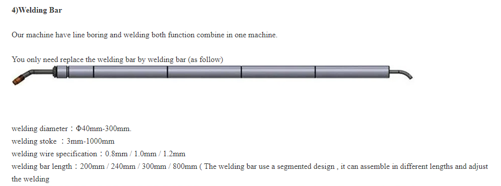 Dual system Boring and welding diameter 40~300mm Portable Line Boring & Bore Welding Machine