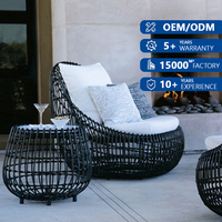 Ensemble de meubles de jardin en rotin PE moderne et modulaire pour terrasse, résistant aux intempéries, avec sièges profonds, canapés de jardin, canapé d'extérieur