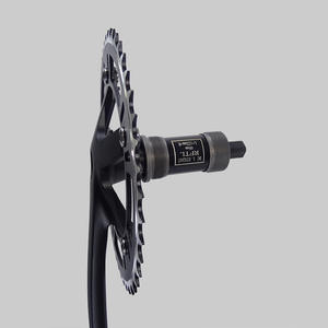 Biela de Bicicleta de Carretera de Piñón Fijo de Alta Calidad y Pulido, 170 mm, Aleación de Aluminio Negra con <span class=keywords><strong>Eje</strong></span> Central y Plato Exterior de 46T - Product Image 2