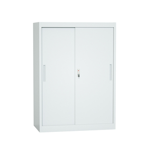 Modern Design Steel Storage <b>Cabinet</b> 2 Sliding Doors Adjustable Filing Cupboard Home Office Hospital Foldable Extendable Key <b>Lock</b> - Product Image 4