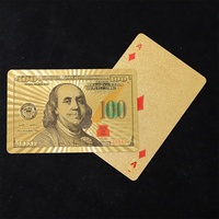 Cartes de poker personnalisées en PVC noir et or, avec feuille d'or, imperméables, lavables, avec boîte colorée, vente en gros
