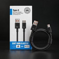 Câble de charge rapide USB vers Type C 6A, câble de données USB-C, câbles de données USB C, ligne de charge pour téléphone, orange, de fabrication industrielle
