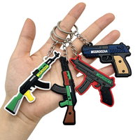 Porte-clés pistolet miniature en PVC, modèle réaliste, accessoire de jeu, porte-clés format poche, accessoires de collection pour gamers