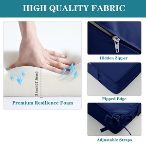 SUREWALHOME Coussins de balançoire de porche épais et imperméables avec tapis de chaise à nouer Tapis de <span class=keywords><strong>coussin</strong></span> de siège rectangulaire <span class=keywords><strong>pour</strong></span> patio de jardin - Product Image 4