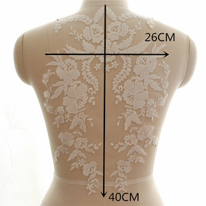 Fil de coton Broderie Fleur Patch Robe de mariée <span class=keywords><strong>Voile</strong></span> Dentelle Décoration Matériel - Product Image 5