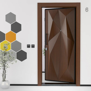 Porte de sécurité en acier et bois SFA 083, design contemporain, porte d'entrée, usage commercial, matériau métallique, insonorisée, antivol - Product Image 1
