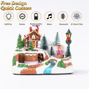Figurine <span class=keywords><strong>de</strong></span> scène <span class=keywords><strong>de</strong></span> pain d'épices rotative éclairée par LED <span class=keywords><strong>de</strong></span> haute qualité, décoration festive, ornement, affichage <span class=keywords><strong>de</strong></span> bureau <span class=keywords><strong>de</strong></span> vacances, village <span class=keywords><strong>de</strong></span> Noël - Product Image 2