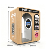 Borne photo automatique DSLR entièrement automatisée, distributeur de photos à monnayeur, kiosque selfie en métal/avec Wi-Fi, sans personnel requis