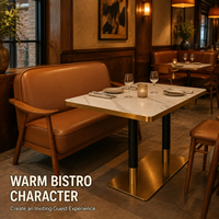 Banc de luxe avec revêtement en cuir pour restaurant, ensemble de banquettes de style mid-century pour café et hôtel