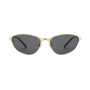 XUEDIAO Prix de Gros Lunettes de Soleil Street <span class=keywords><strong>Snap</strong></span> Rétro Américain Métal Cat Eye Unisexe Verres Miroir Sans Monture Protection UV <span class=keywords><strong>PC</strong></span> Tendance - Product Image 2