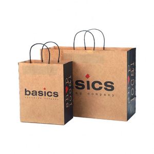Sac en papier kraft noir robuste de qualité supérieure, grand format A4, écologique, pour la livraison de produits de boulangerie, emballage alimentaire à emporter, vente en gros - Product Image 3