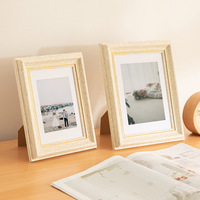 Marco de Fotos Decorativo de Madera de Estilo Europeo Retro, Diseño de Palacio, Rectangular, Varios Tamaños, de Alta Gama, con Acabado Envejecido, para Mesa o Pared