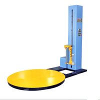 Machine d'emballage de palettes semi-automatique à pré-étirement avec plateau tournant de 2000 mm pour l'emballage logistique, capacité de charge de 1500 kg