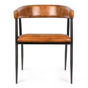 Chaises de salle à manger en cuir avec structure métallique de style industriel, coussin haute densité et coutures durables pour la décoration de style farmhouse - Product Image 1