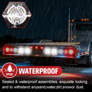 2 feux arrière ronds blancs à 36 LED de 7 pouces avec montage en surface à 4 trous pour camping-cars, camions, remorques, bus, fourgonnettes, 10-30V, IP65 - Product Image 6