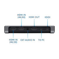 UC5000 Ultra Low Latency Professional 4K60 Zero Lag Passthrough Dual HDMI Video Grabber avec entrée micro pour audio et vidéo professionnels