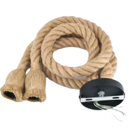 Rétro Chanvre Corde Lustre Porte-Lampe Style Industriel Décoratif E27 Vis Bouche Bar Restaurant Double Tête Luminaires