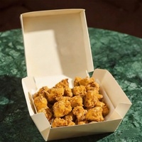 Boîte d'emballage pour poulet frit, personnalisée, avec laminage brillant, jetable, recyclable, pour en-cas
