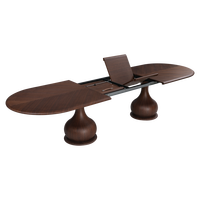 Table à manger extensible moderne de luxe en placage de noyer avec piétement en vase, écologique, imperméable, pour usage hôtelier, en MDF
