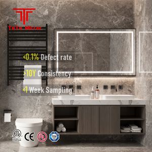 Tete Tùy Chỉnh Không Thấm Nước Chống Sương Mù 3Mm Đôi Tráng Ánh Sáng Phòng Tắm Hiện Đại Khung Nhôm Và Tri-Màu LED Cho Biệt Thự Salon - Product Image 1