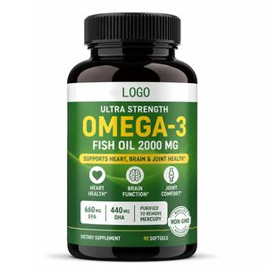 Capsules de oméga 3 en gélules, acides gras polyinsaturés, compléments nutritionnels riches en huile de poisson, EPA DHA, améliore l'immunité, sans OGM - Product Image 1