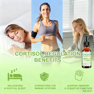 Complément alimentaire liquide pour le bien-être du cortisol en gros, gouttes 17-en-1, détoxification du cortisol, équilibre hormonal pour les femmes, soutien de l'humeur, de la concentration et du sommeil - Product Image 4