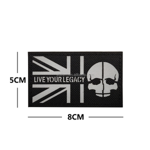 Colorful MC Custom Reflective IR England Reflective <strong>UK</strong> Flag Patch With Hook <strong>Face</strong> Applique for Hook and Loop - Product Image 1