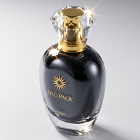 Flacon de parfum en verre ambré 50 ml, base épaisse, bouchon en bois, logo personnalisé, flacon vide pour emballage de parfum de marque, vente en gros