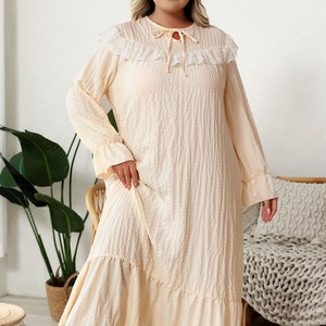 Camicia <span class=keywords><strong>da</strong></span> <span class=keywords><strong>notte</strong></span> primavera estate a sbuffo e maniche lunghe stile palazzo liscio e personalizzato Plus-Size <span class=keywords><strong>da</strong></span> donna - Product Image 3