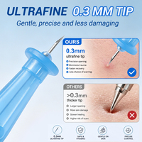 Aiguilles jetables LMLTOP pour l'acné, pointe ultra-fine de 0,3 mm, extracteur de boutons, 50 pièces, aiguilles stériles pour éliminer les points noirs, pour usage en salon de beauté